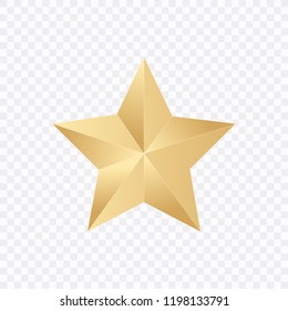 Gold star on a white background. Vector illustration.