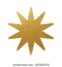 Estrella dorada sobre fondo blanco