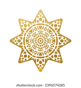 Estrella dorada sobre fondo blanco