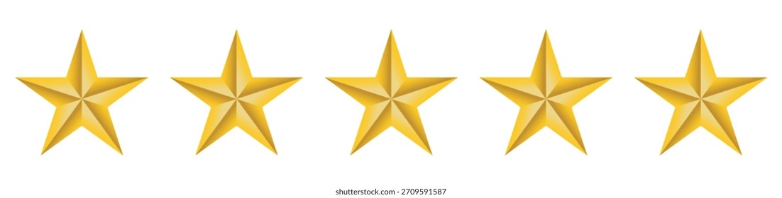 Gold star on white background. Vector Icon.