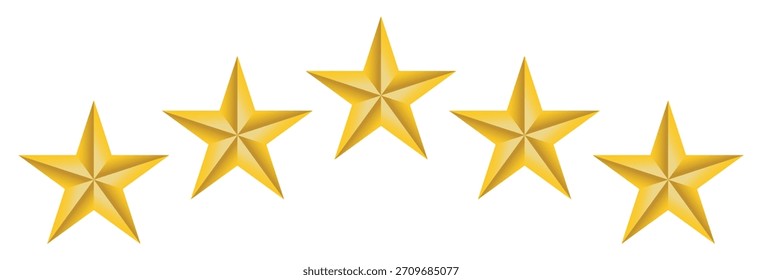Gold star on white background. Vector Icon.