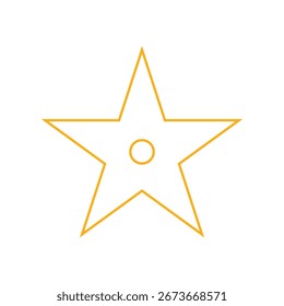 elemento de design de contorno de estrela dourada