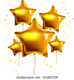Gold star party balls - vector illustration