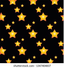 Gold Star Pattern with Black Background	
