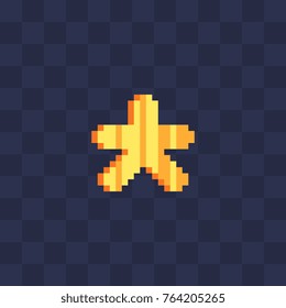 Gold star. Pixel art style. 8-bit. Isolated abstract vector illustration.