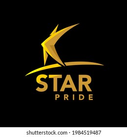 Goldstar Stolz-Logo ein Stern von der Seite aus, ein Stern knallt sein Brustsymbol heraus