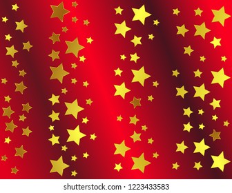 Gold star red background