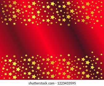 Gold star red background