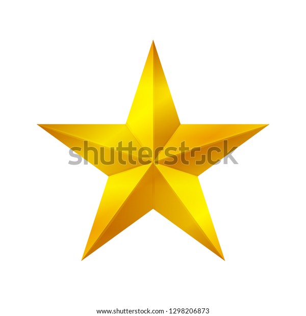 Gold Star Shape Isolated On White Stock Vector Royalty Free 1298206873 3163