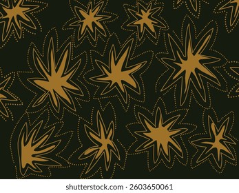 gold star shaped floral ornament motif