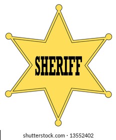 gold star sheriff badge from the old west - vector