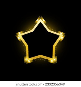 Gold star Single with glowing effect