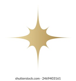 Gold Star sparkle icon. Futuristic shapes. Golden Christmas stars icons. Flashes from fireworks