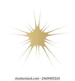 Gold Star sparkle icon. Futuristic shapes. Golden Christmas stars icons. Flashes from fireworks