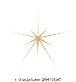 Gold Star sparkle icon. Futuristic shapes. Golden Christmas stars icons. Flashes from fireworks