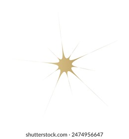 Gold Star sparkle icon. Futuristic shapes. Golden Christmas stars icons. Flashes from fireworks