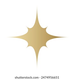 Gold Star sparkle icon. Futuristic shapes. Golden Christmas stars icons. Flashes from fireworks