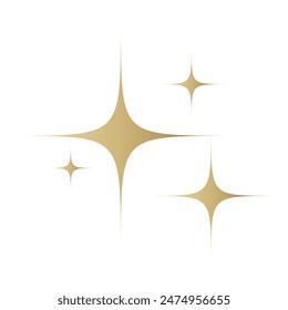 Gold Star sparkle icon. Futuristic shapes. Golden Christmas stars icons. Flashes from fireworks