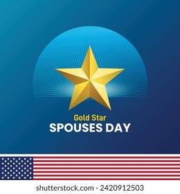 Goldstern-Ehetag. Gold Star Spouses Day kreatives Konzept. Ehewertschätzungen kreativ. 