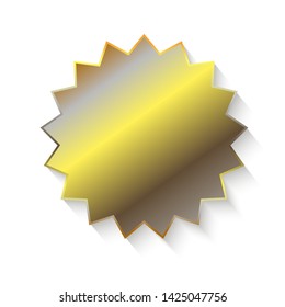 Gold star sticker empty isolated