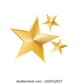 Gold Star Symbol. 3D Render Illustration