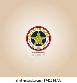 Gold star target vector logo design,  Creative logo design