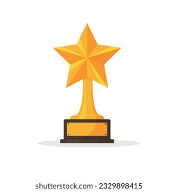 Gold star trophy symbol of victory Awards of winners in sports events