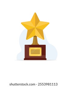 Gold Star Trophy vector illustration stock illustration