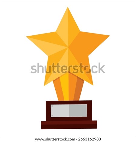 Gold star trophy vector illustration celebrating achievements in sport or cinema perfect for awards and reward themed designs