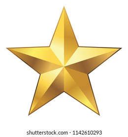 Gold star vector 