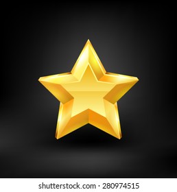 Gold star. Vector