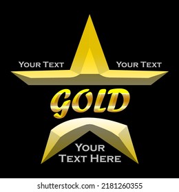 Gold Star Vector Design Illustration. Suitable for Material Presentation or Social Media Post. Can used as Logo.