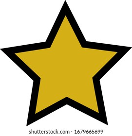 Gold-Stern-Vektorillustration-Symbol auf schwarz-weißem Hintergrund