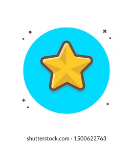 Gold Star Vector Icon Illustration. Star Icon Concept White Isolated. Flat Cartoon Style Suitable for Web Landing Page, Banner, Sticker, Background
