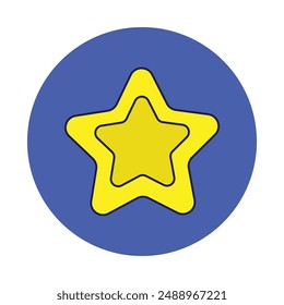 Gold Star Vector Icon Illustration. Star Icon Concept White Isolated. Flat Cartoon Style