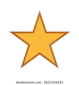 Gold star vector icon isolated on a white background