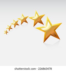 Gold star.     Vector Illustration.