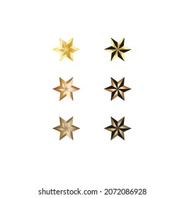 goldene Stern-Vektorgrafik für Symbol, Symbol oder Logo. Dekoration von Plakaten, Bannern und Verzierung von Weihnachtskarten. Sechssternsymbol