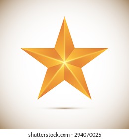 Gold star Vector illustration isolated on white background