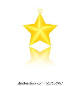 gold star vector isolated on white background.
