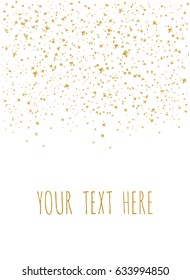 Gold Star Vector. Shine confetti pattern. Falling golden stars. Simple background. Eps10.