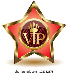 Gold star with a VIP.Vector