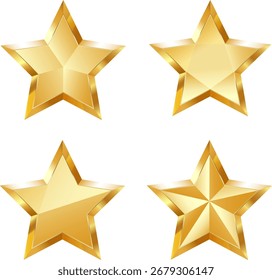 Gold star for the winner, vector illustration