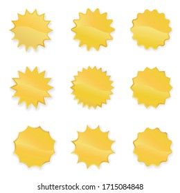 Gold Starbursts Set Vector Illustration