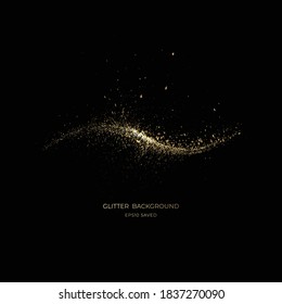 Gold Stardust Light, Glitter Background