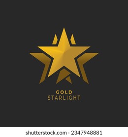 Gold starlight, star icon, star badge, champion, winner, ranking