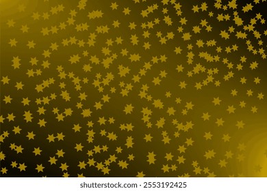 Fondo de cielo de noche estrellado dorado con partículas de estrellas brillantes. fondo abstracto
