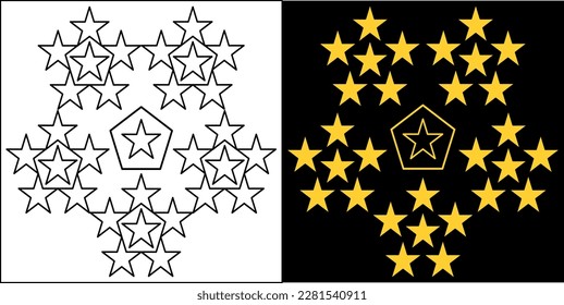 Gold Stars, 5 Starts, Starts, Hotel, Luxury, Background, Black White, artwork, Star shape, sharp edge