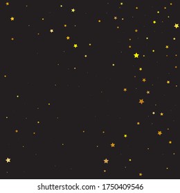 Gold Stars Banner. Yellow Texture Gift. Golden Confetti Card. Orange Falling Sky Glitter Greeting. Celebration Modern. Starry Greeting. Sparkling Wallpaper.