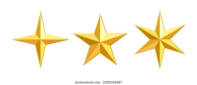 Gold stars. Best quality or victory. Achievements for games, customer rating feedback, mobile applications. Premium quality